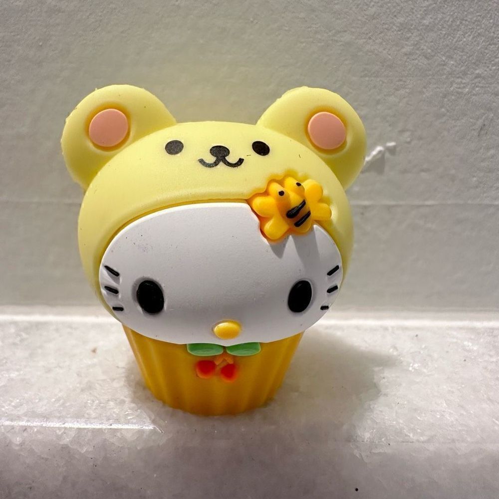 Hello Kitty Yellow Cupcake Mini Rubber Figurine By Sanrio